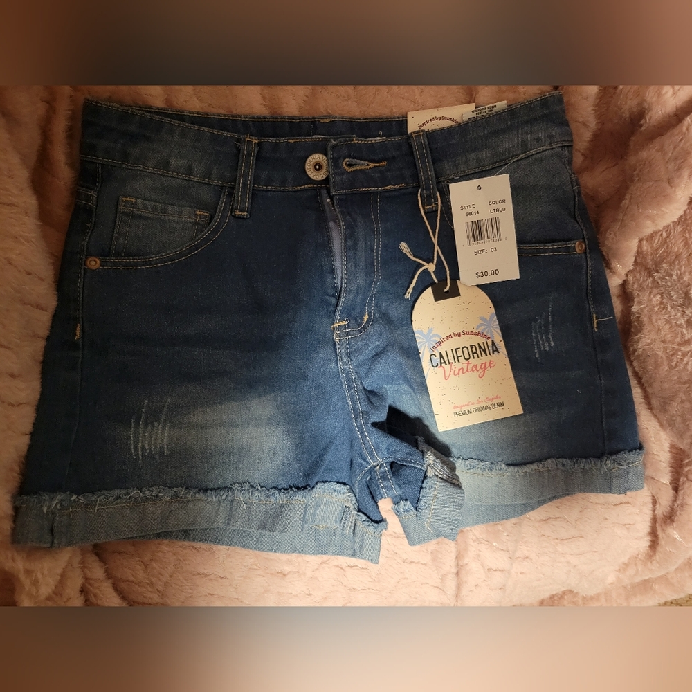 Women's Distressed Blue Jean Shorts